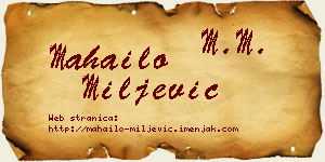 Mahailo Miljević vizit kartica